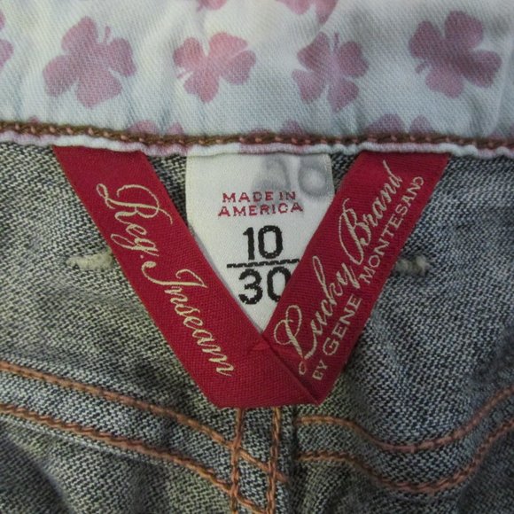 LUCKY BRAND WOMEN'S SIZE 10 X 31 JEANS MED BLUE SLUB DENIM CLASSIC RISE BOOT CUT - Picture 7 of 12